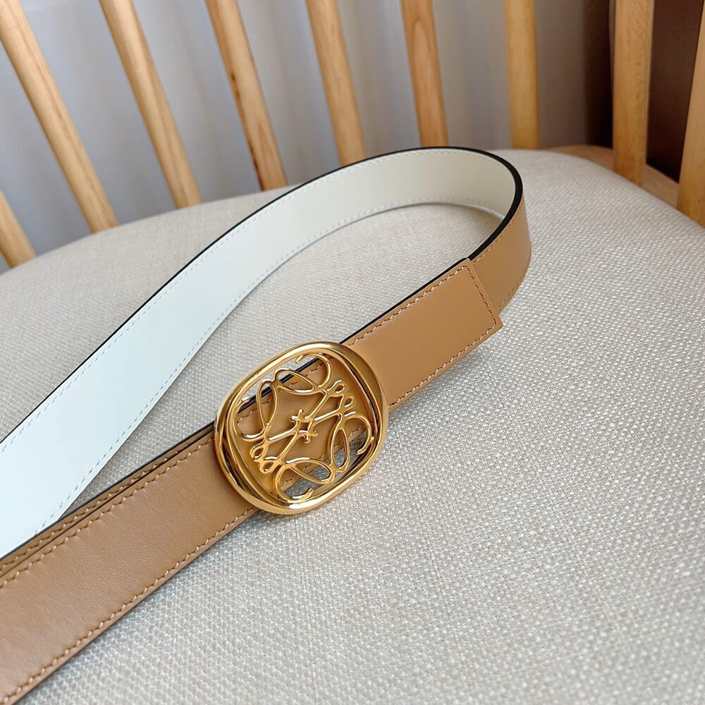 L0ew* Reversible Anagram Ellipse belt in smooth calfskin 28mm