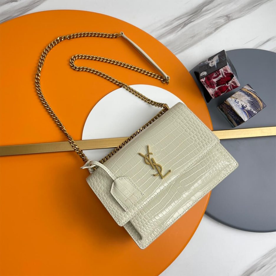 Y51 Crocodile-embossed leather SUNSET Medium